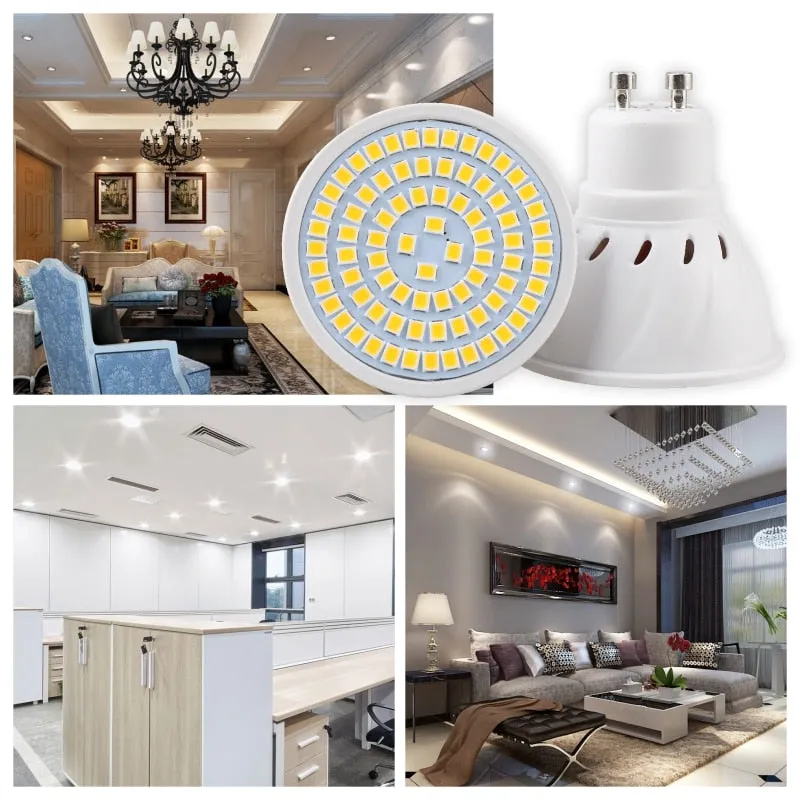 10pcs Lampada LED Spotlight Bulb E27 E14 MR16 GU10 B22 220V Bombillas LED Lamp 48 60 80 LED 2835 SMD Lampara Spot Light 3w 4w 5w
