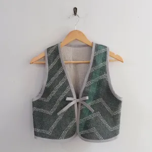 Amelia Vest Green Chevron Embroidery XS010