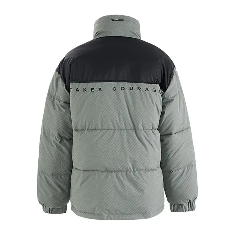 American Style Men's Cotton Jackets Stand Collar Patchwork Letter Printing Contrast Color Thick Male Padded Coats CPG2529
