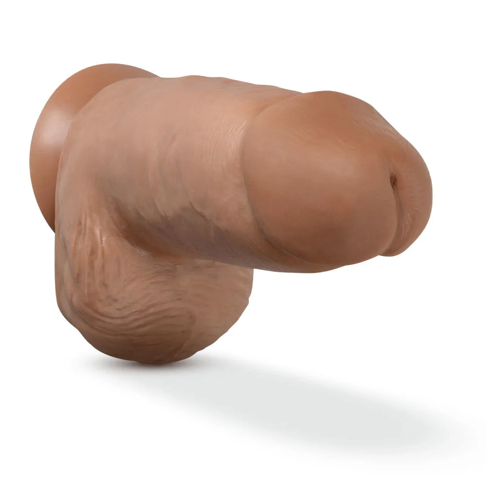 Au Naturel By Blush® | Chub Realistic Mocha 10-Inch Long Dildo With Balls & Suction Cup Base