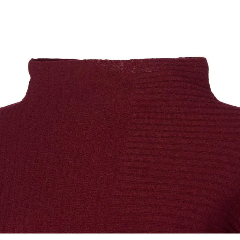 Barbour Lossie Ladies Funnel Neck Knit - Garnet