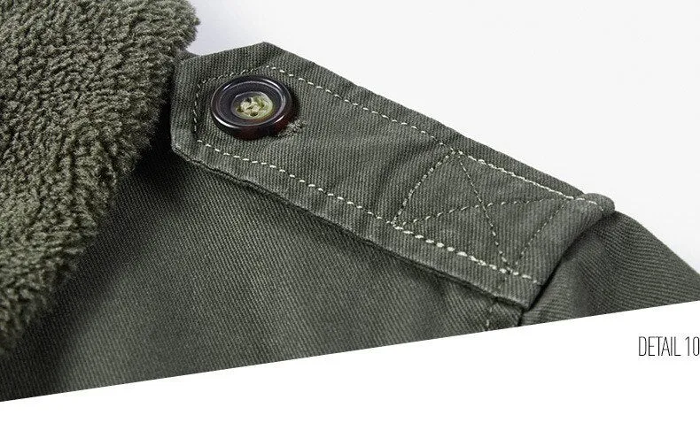 Bonsir Winter Men Cotton-padded Jacket Plus Velvet Thick Air Force Pilot Jacket Casual Military Flight Outwear Bomber Zipper Coats 1989