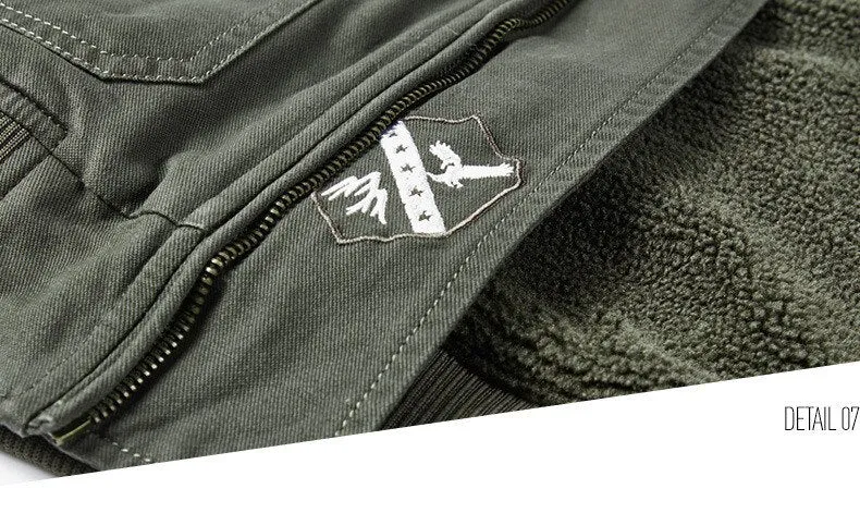 Bonsir Winter Men Cotton-padded Jacket Plus Velvet Thick Air Force Pilot Jacket Casual Military Flight Outwear Bomber Zipper Coats 1989
