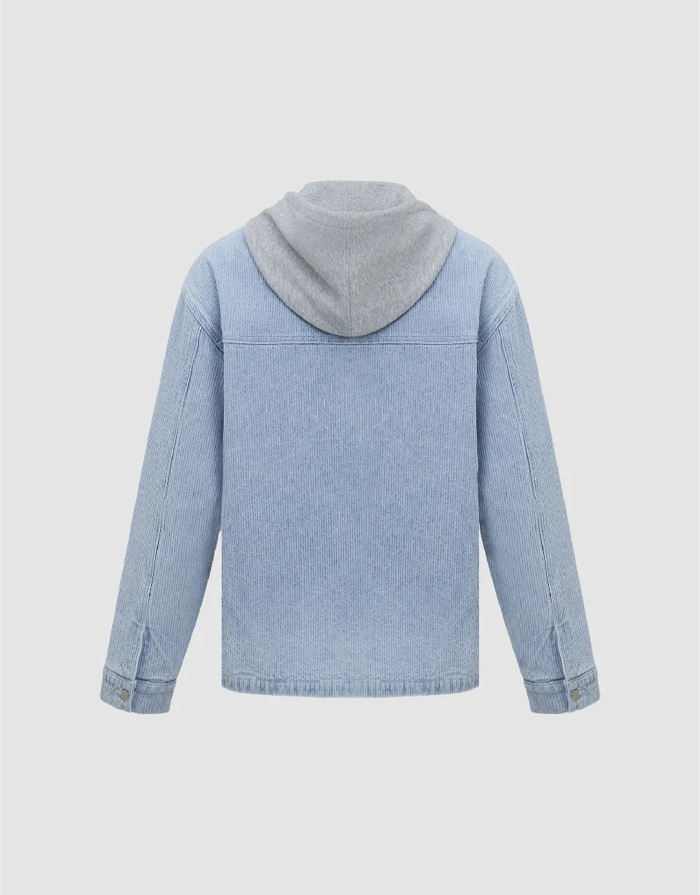 Button Up Hooded Denim Jacket