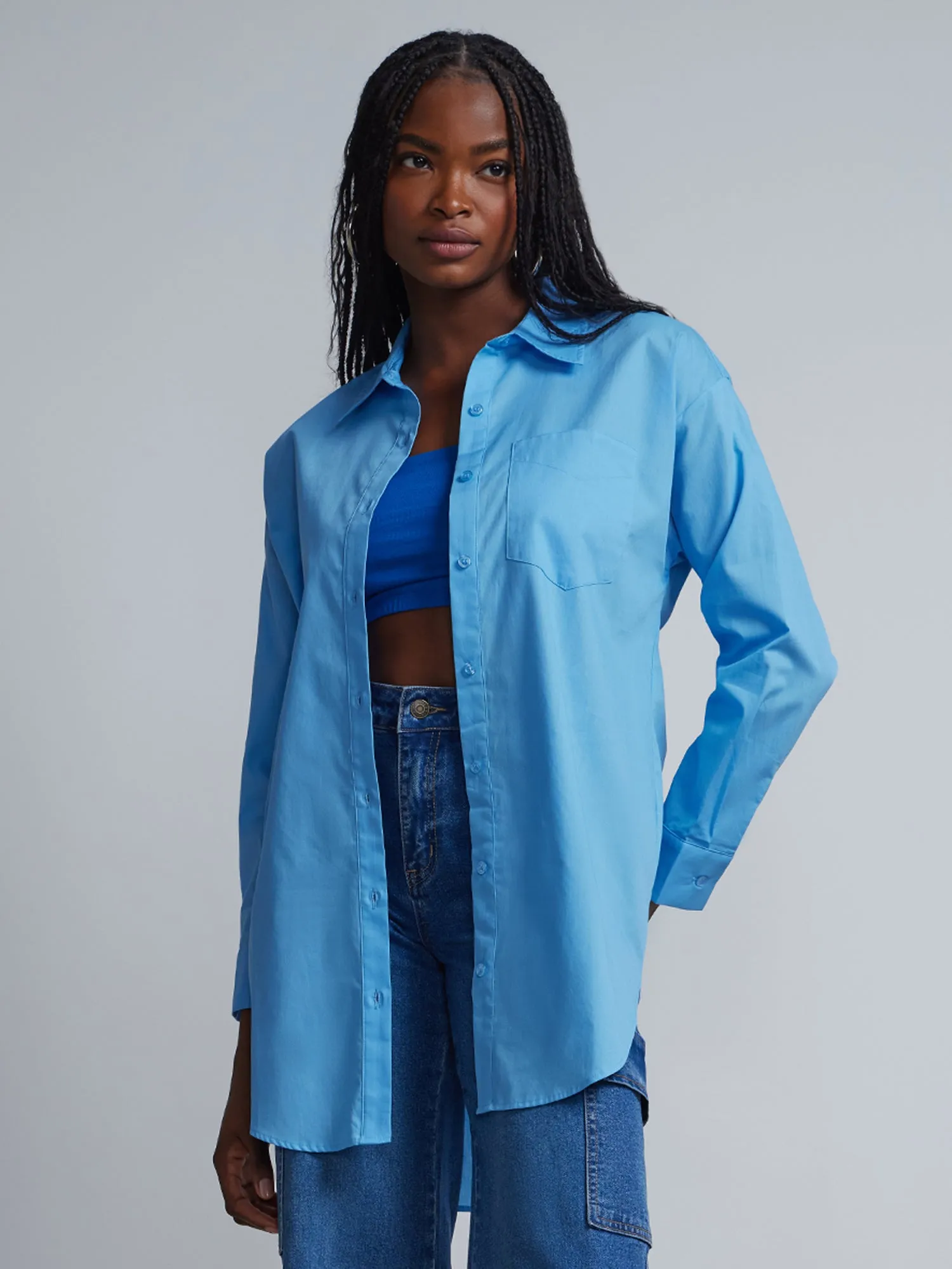 Cotton Button-Front Shirt