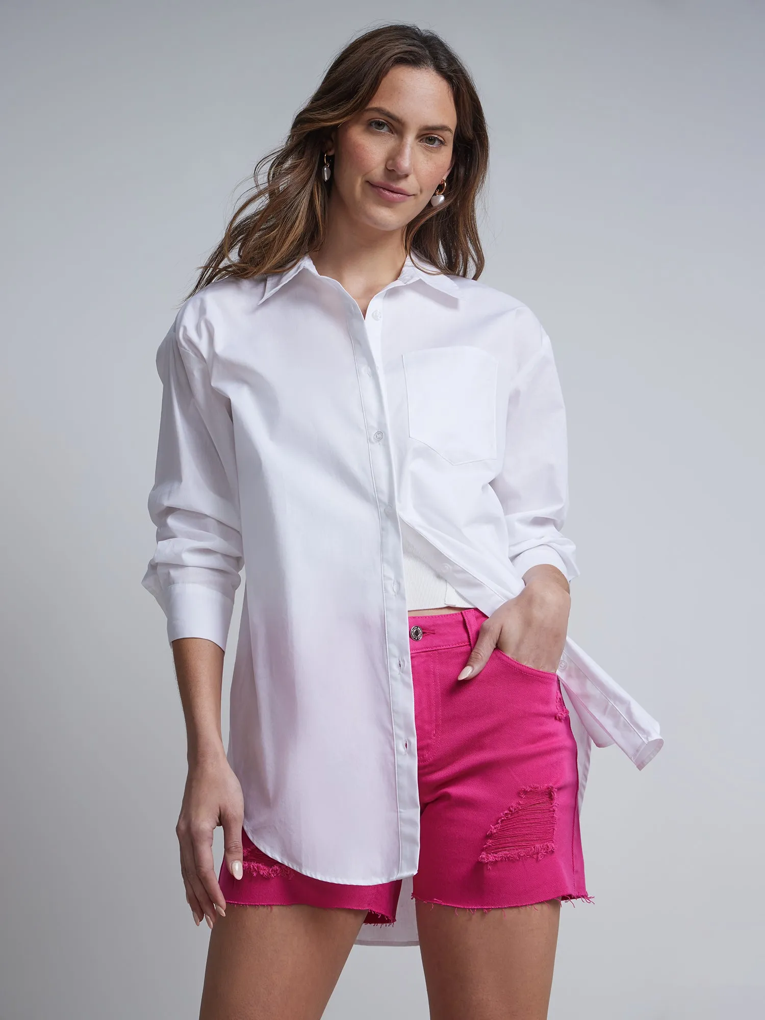 Cotton Button-Front Shirt