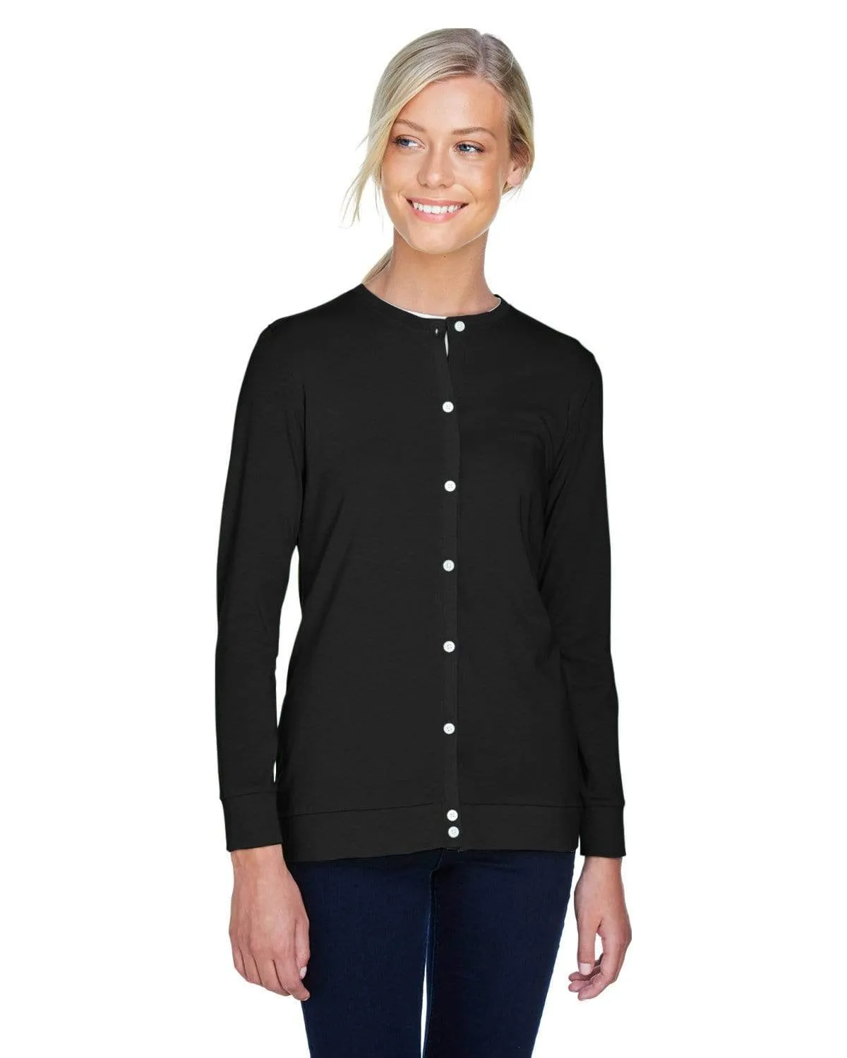 Devon & Jones - Women's Perfect Fit™ Ribbon Cardigan