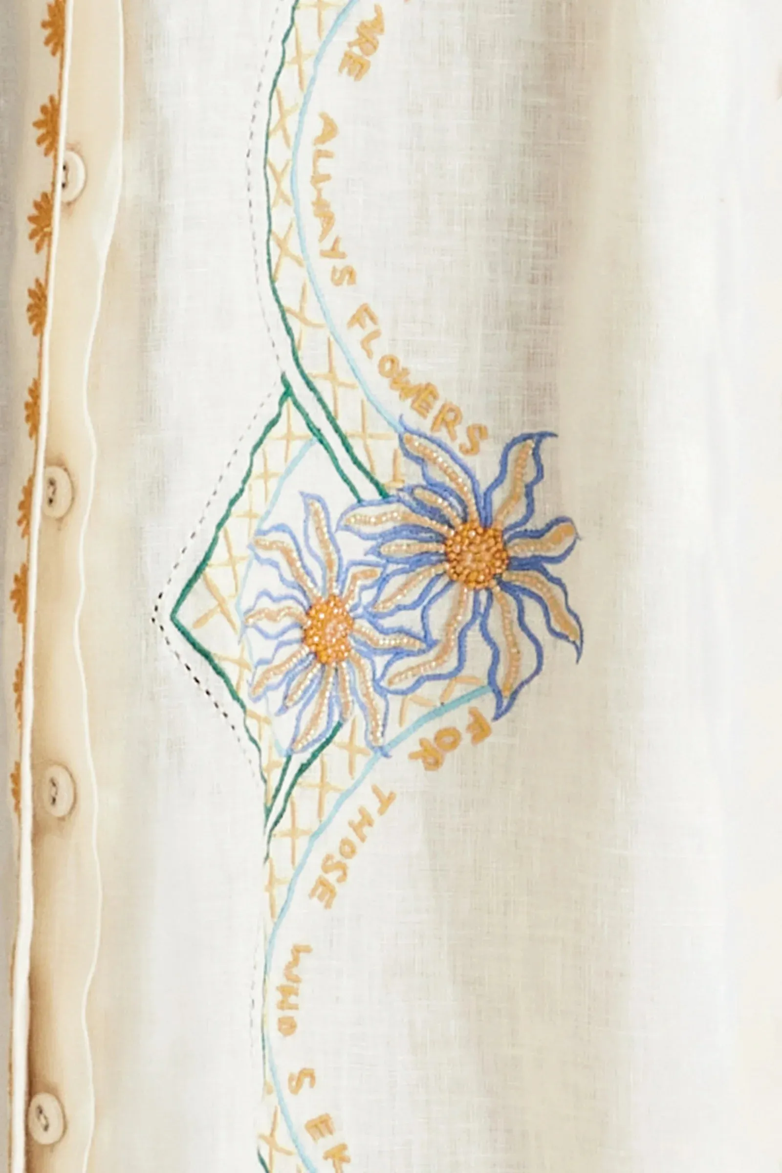 Flower Seeker Snow Drop Cuff Detail Shirt Dress