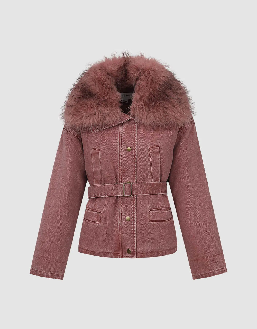 Hooded Oversized Denim Padded Coat