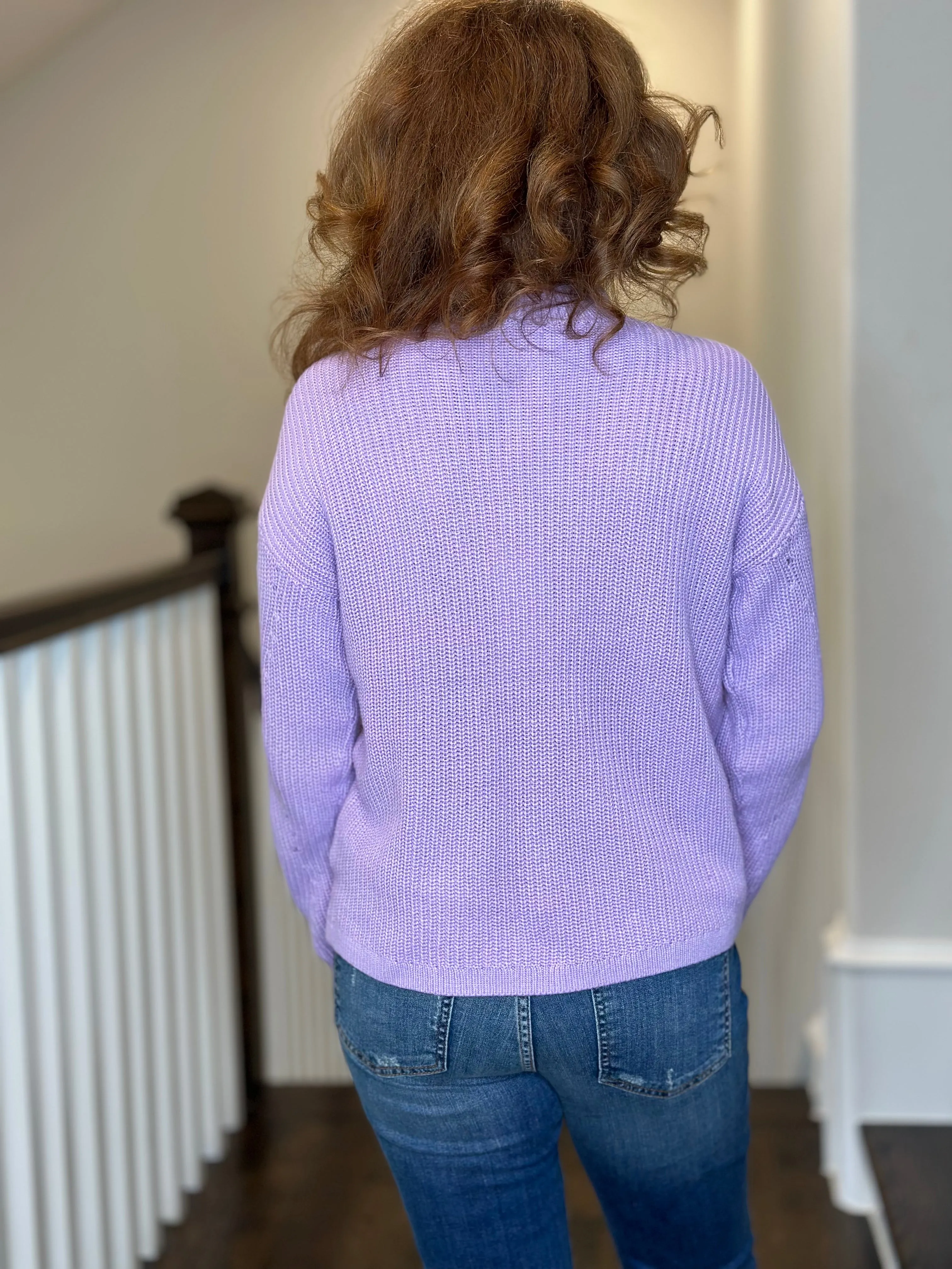 J Society Mock Neck Sweater in Lavender
