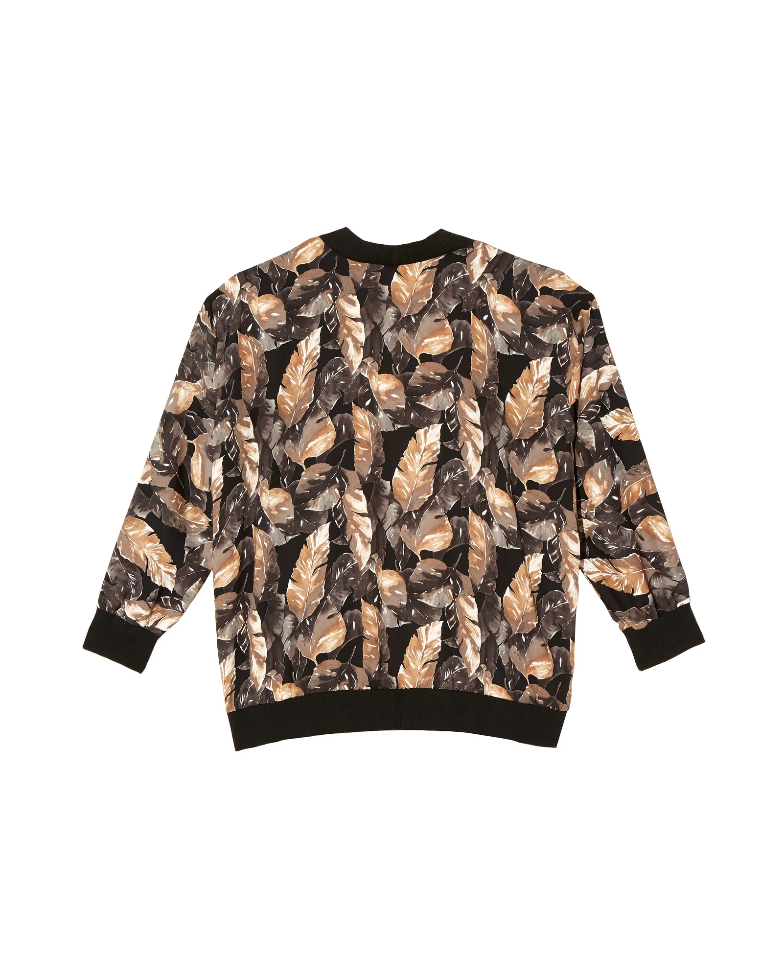Lexy Long Sleeve Lace Up Bomber | Black / Brown