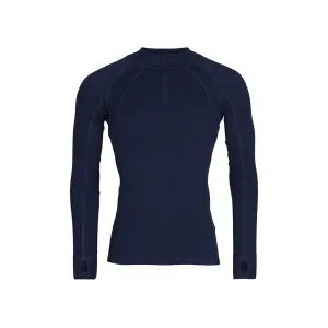 Mens Merino Wool Zip Neck - Navy