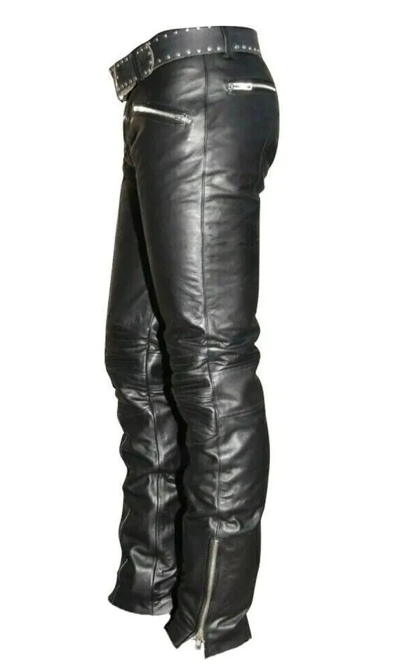 Men's Real Leather Biker Pant