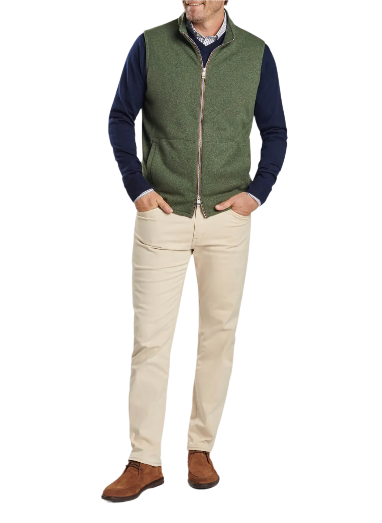 Peter Millar - Men's Crown Sweater Fleece Vest - Dark Olive