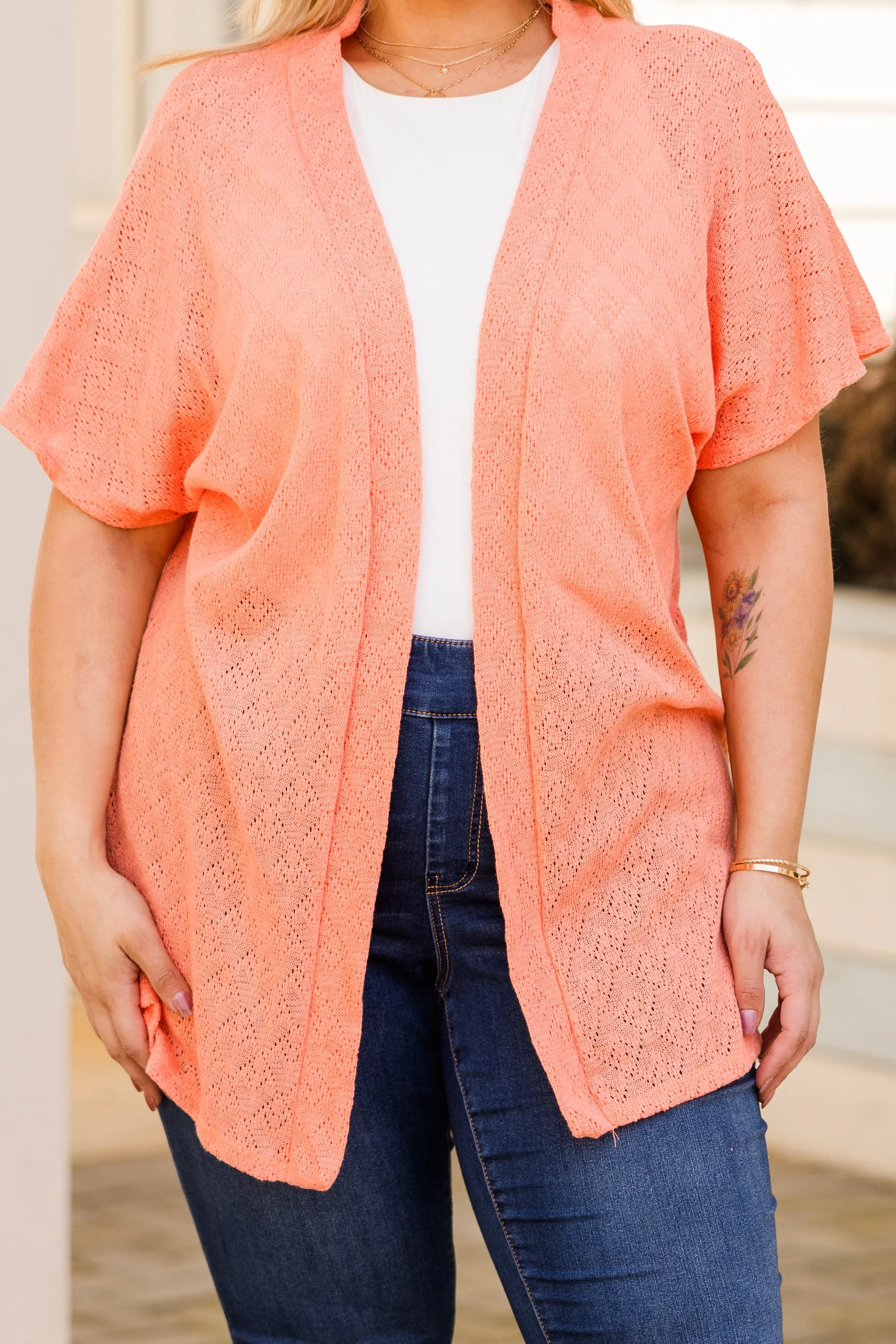 Surf The Tides Kimono, Peach