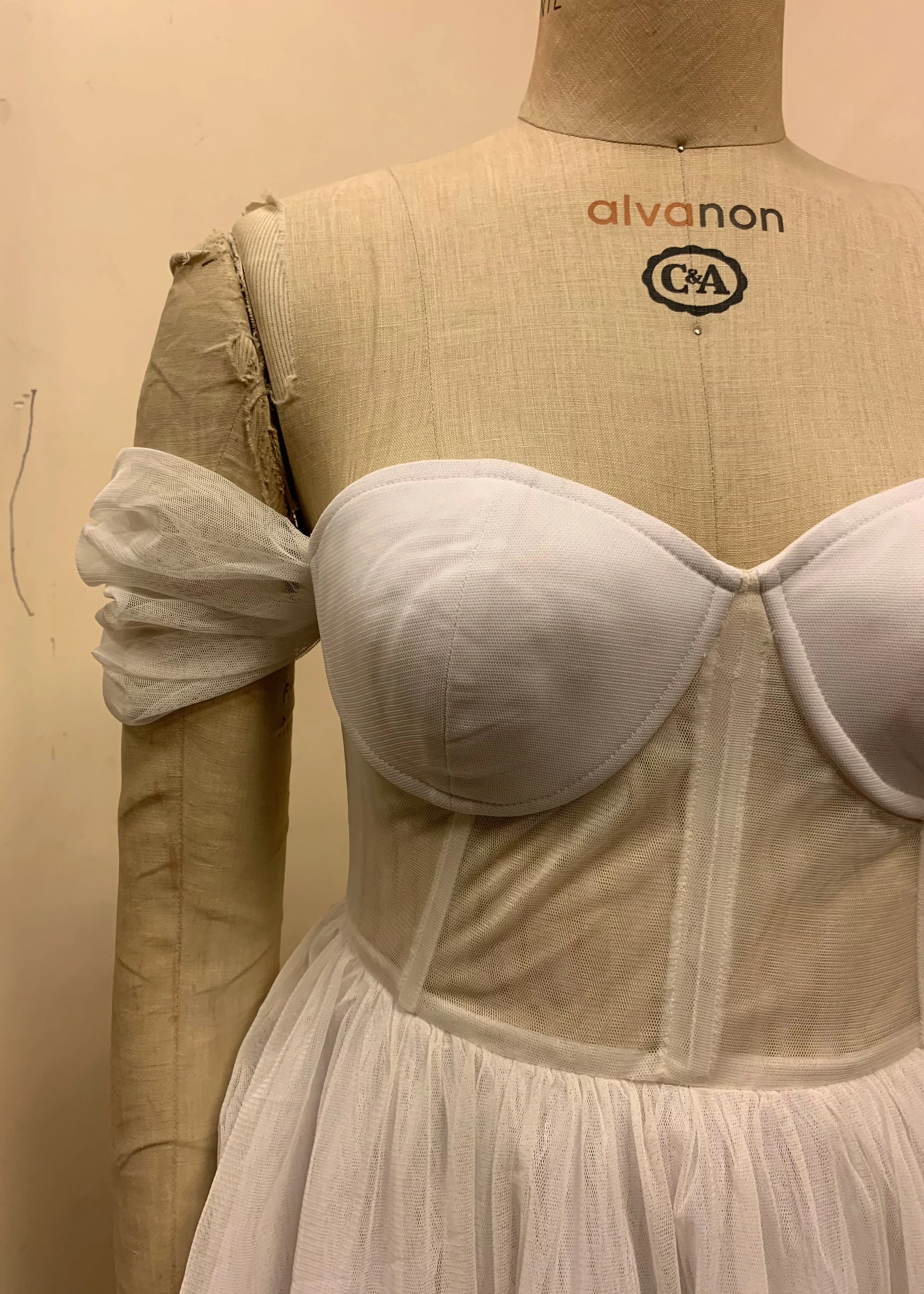 Suzanne White Corset Dress Fit Sample