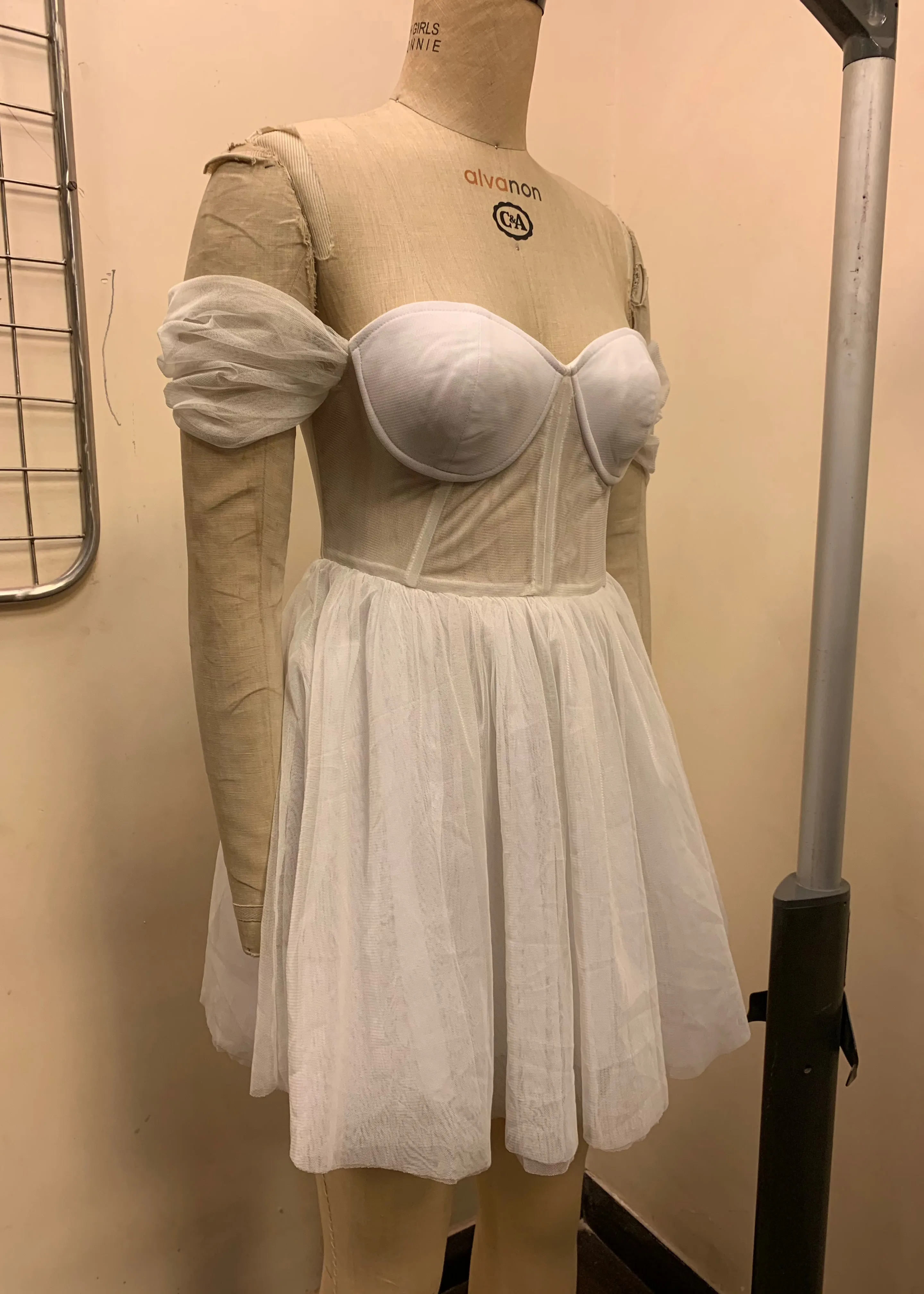 Suzanne White Corset Dress Fit Sample