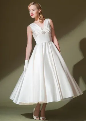 V Neck Short Tea Length Wedding Dress DV2073